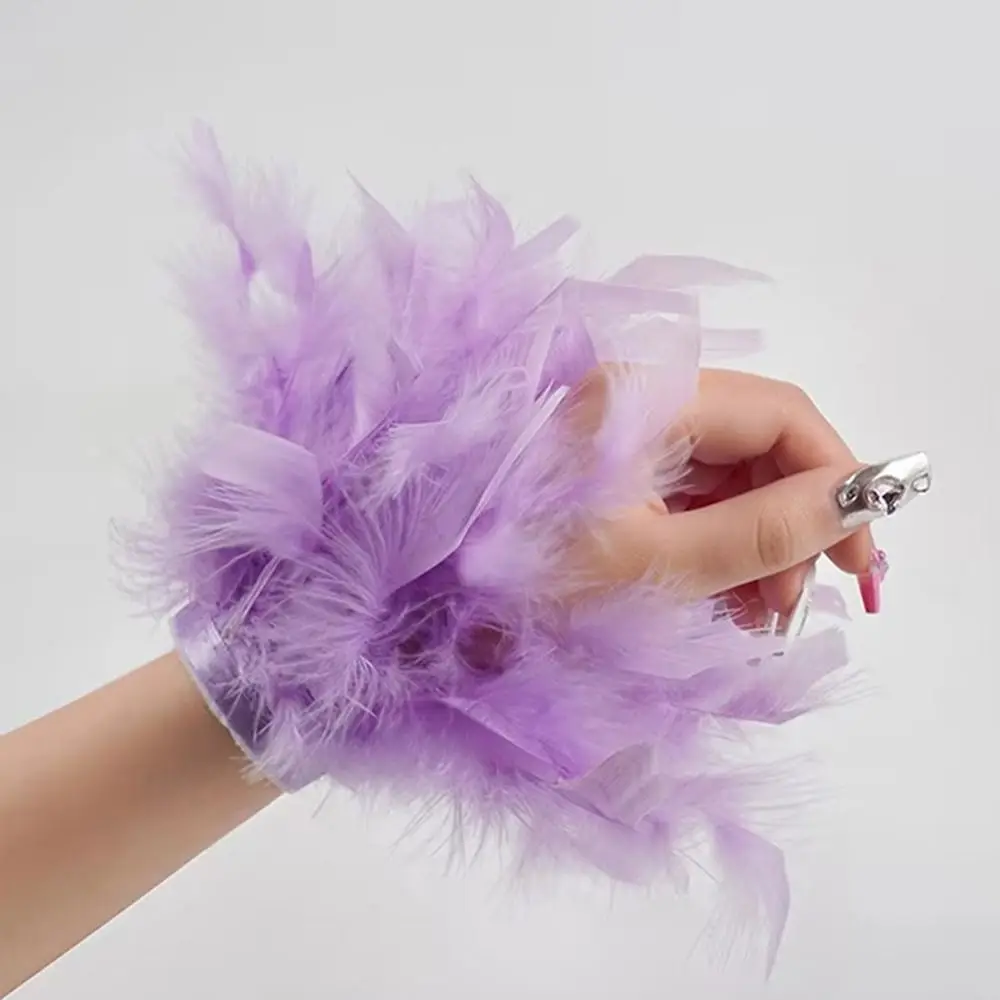 Fashion 8 Color Bracelet Sleeves Removable Feathers Wrist Cuffs Sleeves Wrist Arm For Nail Photos