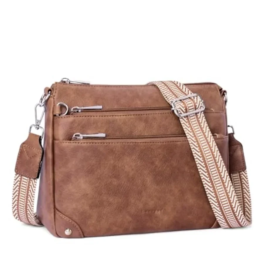 

Crossbody Bags for Women Rfid Travel Crossbody Purses Leather Handbags Medium Shoulder bag with Adjustable Strap