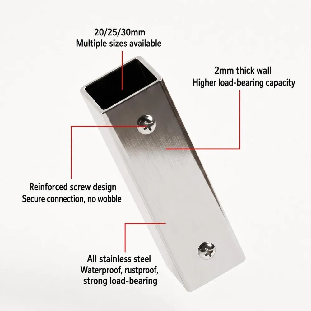 20mm 30mm Square Tube Connector Right Angle Heavy Duty Metal Tube Fitting Quick Connect Two/Three/Four/Five-Way