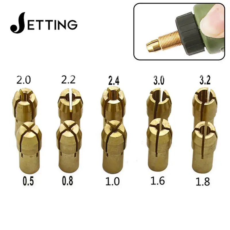 7/12Pcs/Set Brass Collet Micro Drill Self-tightening Drill Bit Tool Chuck Adapter Quick Release Keyless Bit Adapt 2-5mm