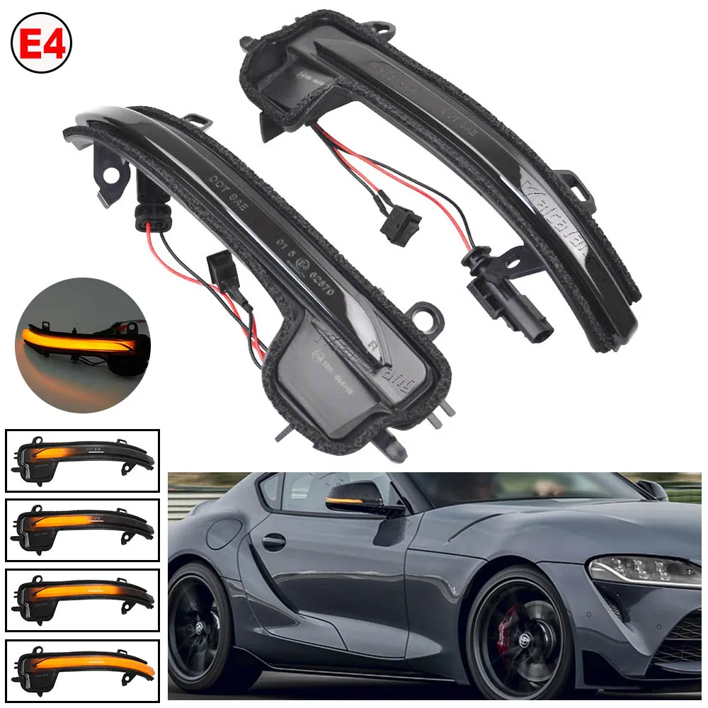 

For Toyota GR Supra A90 MK5 2020+ Dynamic Turn Signal Light LED Side Mirror Sequential Indicator Blinker Lamp