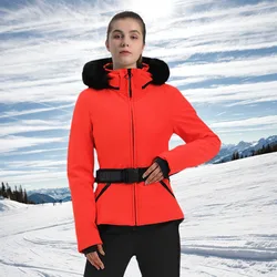 Outdoor Sports Skiing Overcoats 2025 Mountain Snowboard Jackets Winter Hooded Woman Snow Clothes Windproof Thermal Tracksuit