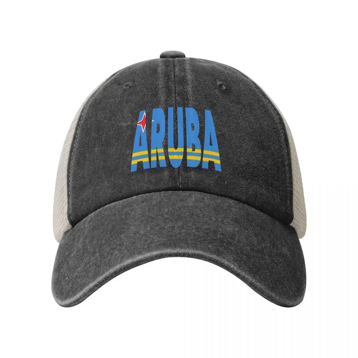 Aruba - Flag overlay on ARUBA Baseball Cap Custom Cap hiking hat fashionable Men's Baseball Women's