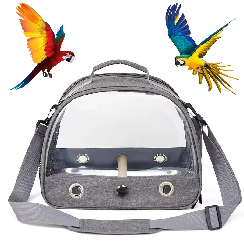 1P Bird Travel Carrier Portable Transport Bird Cage With Stainless Steel Tray Small Pet Multi-functional Parrot Bird Bag Outdoor