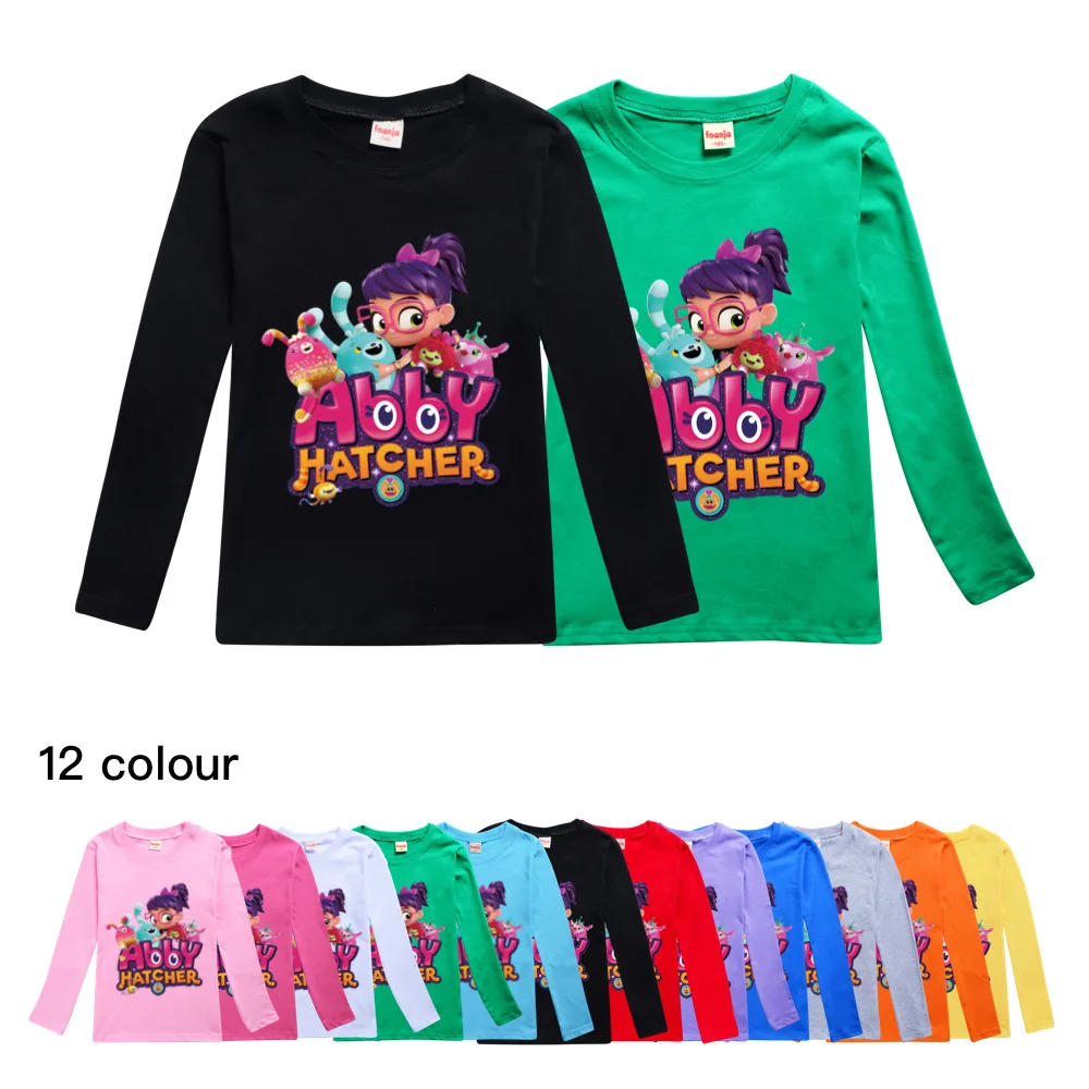 Anime Abby Hatcher T Shirt Kids Spring/Autumn Sweatshirt Baby Girls Casual T-shirt Baby Boys Long Sleeves Top Children Clothing