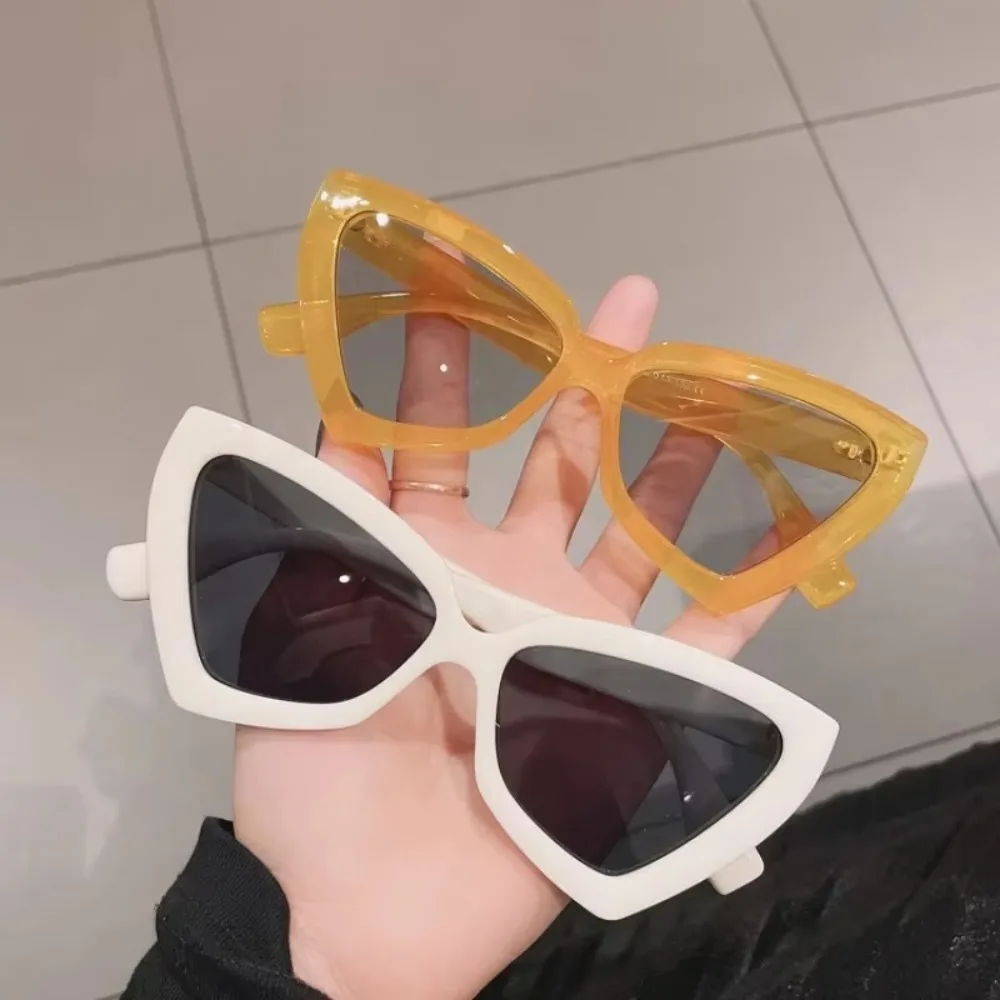 

Vintage Luxury Cat Eye Sunglass Popular Designe Large Frame Female Eyewear Triangle UV Resistant Sun Shades Glasses