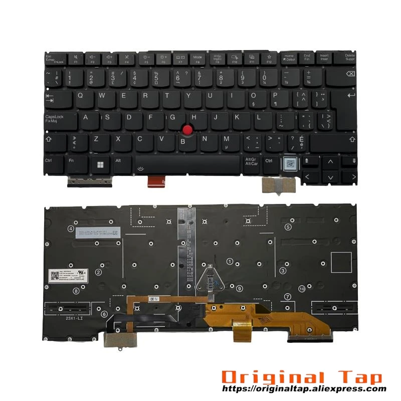 CFB Canadian French Backlit Keyboard for Lenovo Thinkpad X1 Carbon Gen 12 th SN21K90104 SN21K90036