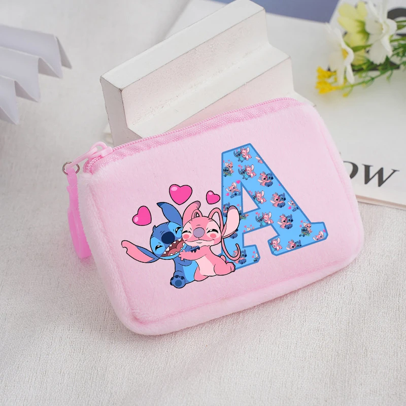 Disney Stich Platz Plüsch Geldbörse Anime Cartoon Brief Gedruckt Brieftasche Junge Mädchen Tragbare Mini Lagerung Tasche Kinder Geburtstag Geschenke