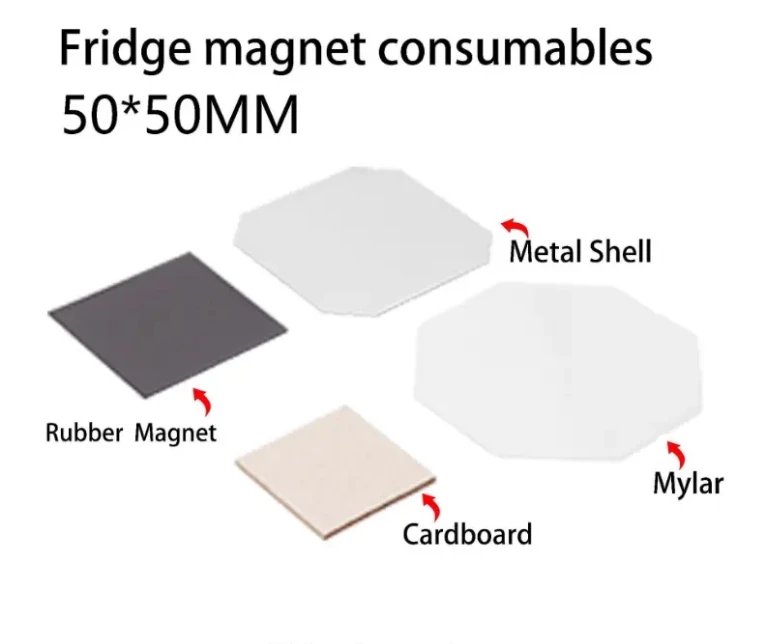 

1000sets 50*50mm Square Photo Fridge Magnet Materials