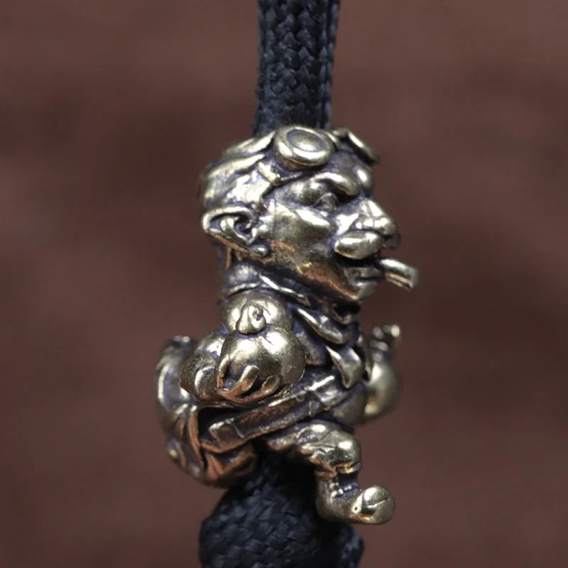 Alliance Gnome Smoking Soldier Engineer Brass Knife Beads DIY Paracord Woven Lanyard Keychain Pendants EDC Tool Accessories