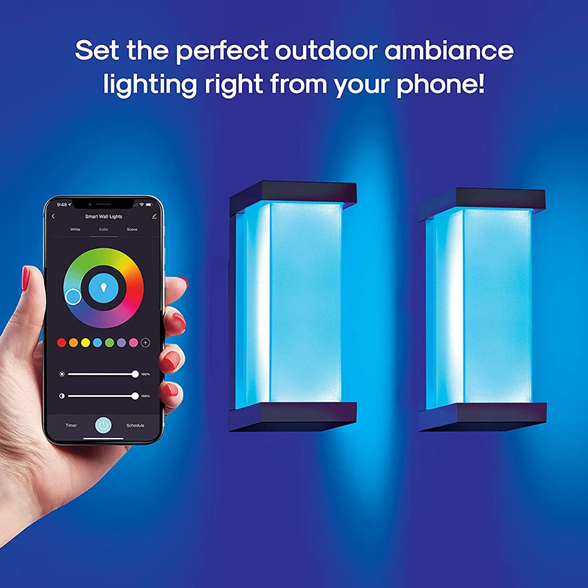 Imagem -03 - Tuya Smart Waterproof Wall Light Rgbwwcw ao ar Livre Celular App Escurecimento Cor Suporte Função de Voz Funciona com Alexa e Google