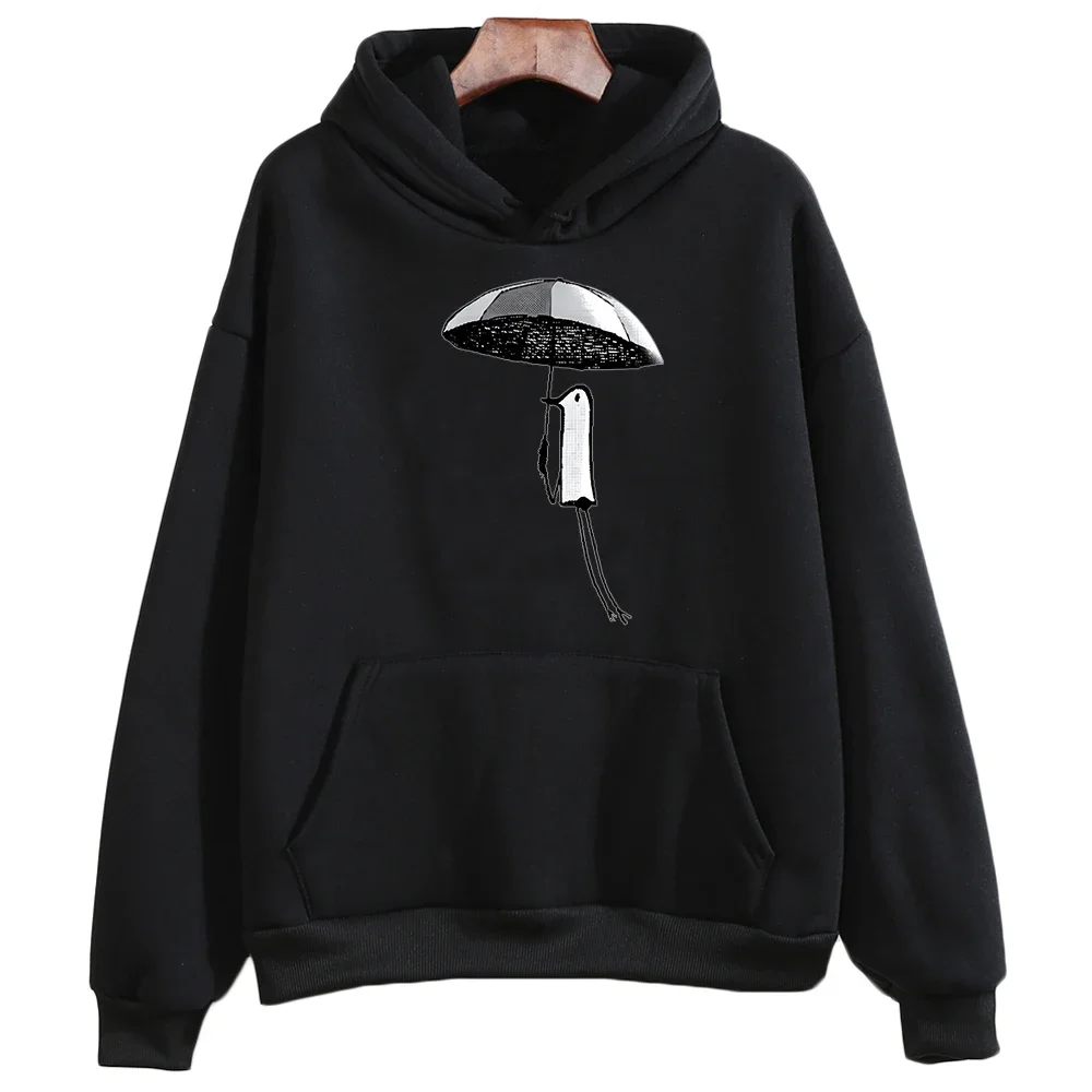 Oyasumi Punpun Oversized Hoodie Kawaii/Cute Girl Cartoon Long-sleeved Sweatshirt WOMEN Autumn/Winter Manga/Comic Slight Strech