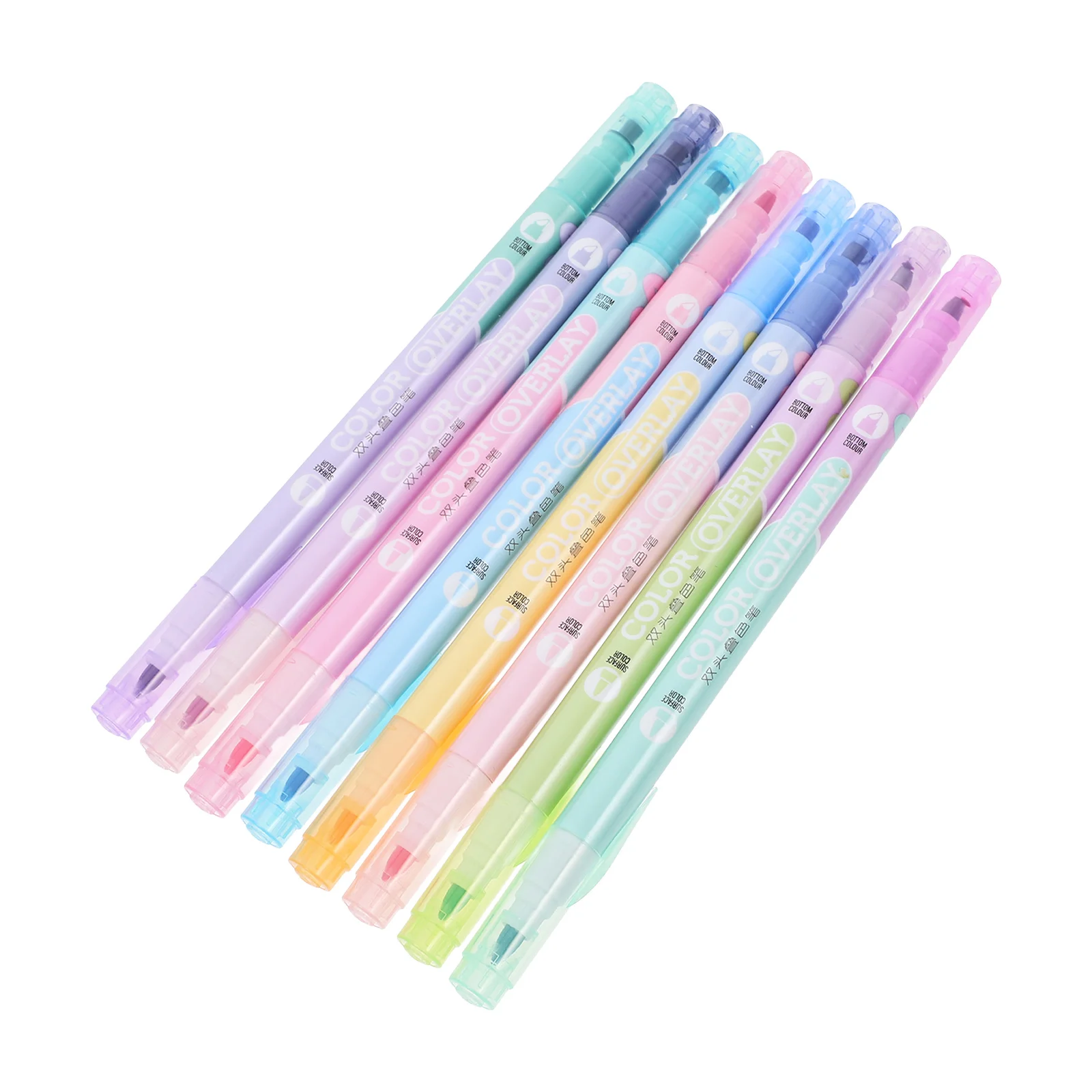 

8Pcs Fun Design Dual Tip Highlighters Vivid Colors for Book Marking Notes Studying Learning Supplies Highlighters