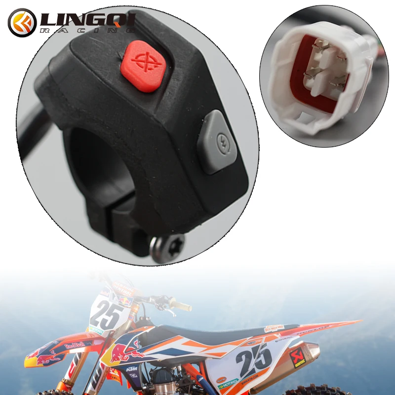 LINGQI 3 가지 기능 스위치 방수 헤드라이트 턴 라이트 경적 ON/OFF 불꽃 아웃 스타터 스톱 킬 단추, KT EXC-F SXF