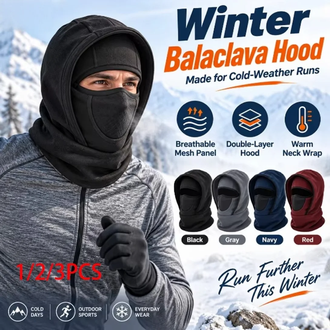 Winter Thick Hat Balaclava Cold-Resistant Thermal Cold Weather Face Neck Cover Unisex Multifunctional Cycling Hiking Head Cover