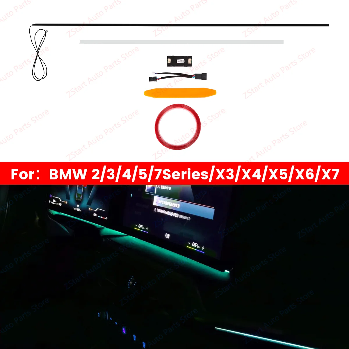 

Instrument Ambient Lighting for BMW 2/3/4/7 Series X5 X6 X7 M3 M4 G20 G22 G80 Dalian Screen Ambient Lighting LED for bwm