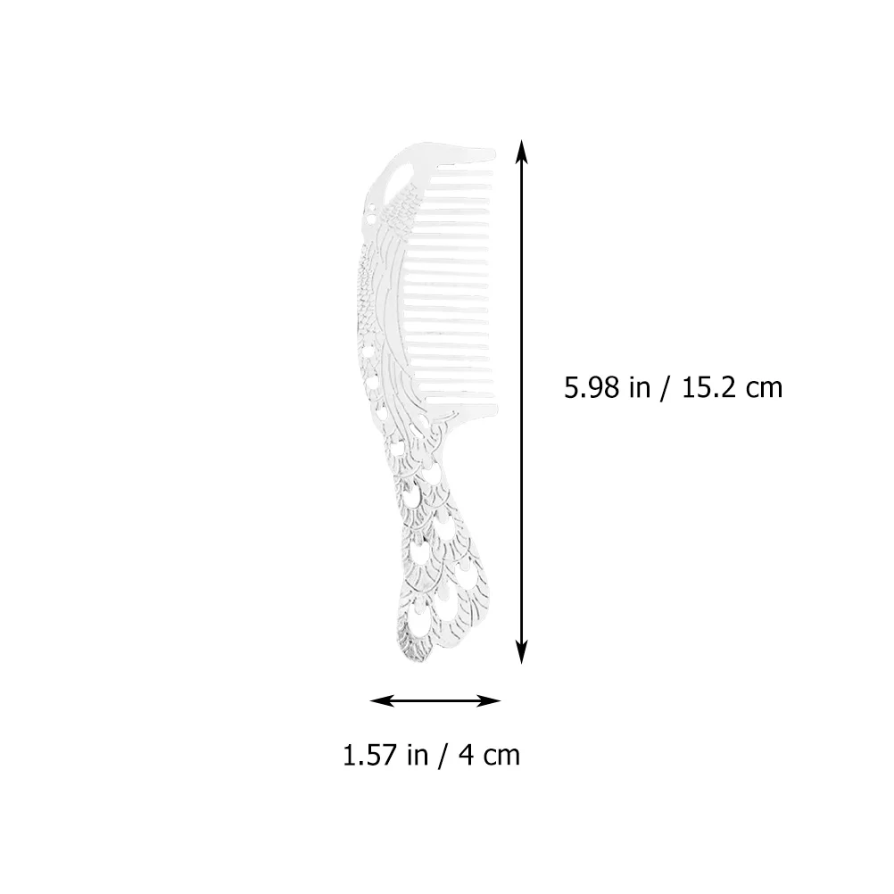 

2pcs Silver Ion Comb Hollow Out Hair Styling Smooth Operation Health Care Combs Silver Plated Copper For Women Easy Hold Barber