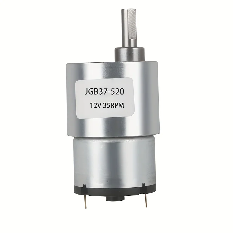 

1Pc JGB37-520 Heavy Duty Full Metal High Torque Gearbox, 6V/12V/24V DC Speed Range 7-960 RPM, Suitable For Robot/Cart/Pneumatic