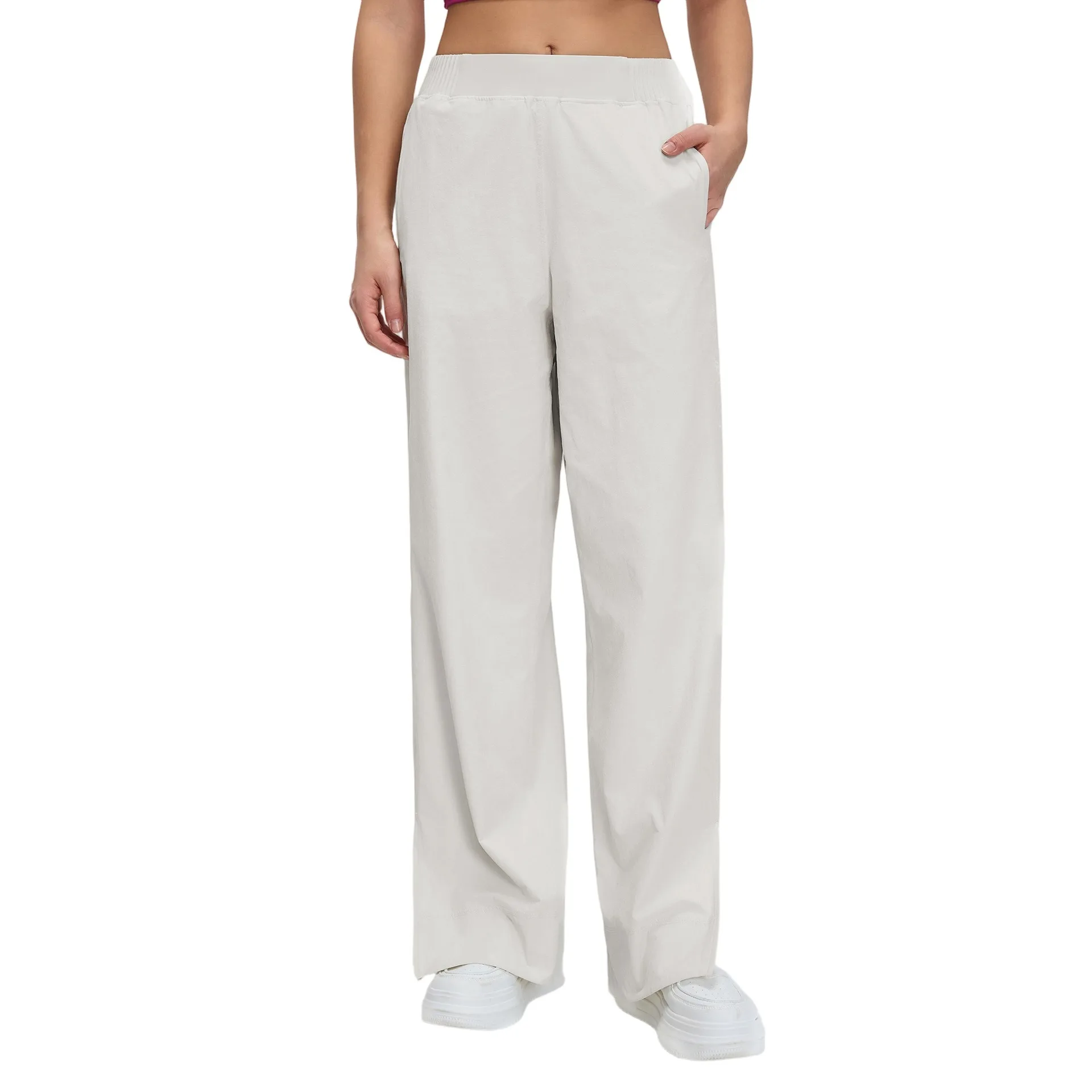 Lemon Women High Quality Pants With Pockets High Waist Stretch Loose Sweatpants Nake-Feeling Sports Leisure  Yoga Workout Pants