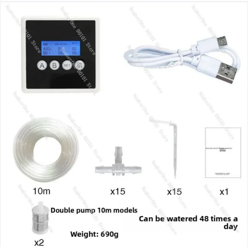 Dual Pump Smart Watering System for Indoor Plants Programmable Timer Automatic Drip Irrigation Kit