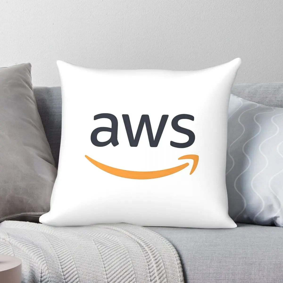 Aws Developer Logo Pillowcase Polyester Linen Velvet Creative Zip Decor Pillow Case Home Cushion Cover 45x45