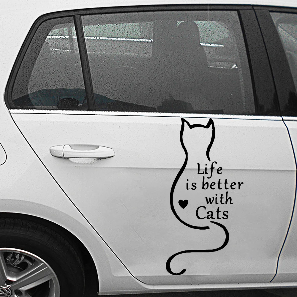 Lovely Cat Car Decal Sticker For Window Decoration Auto Black Cat Vinyl Decals Car Body Stickers