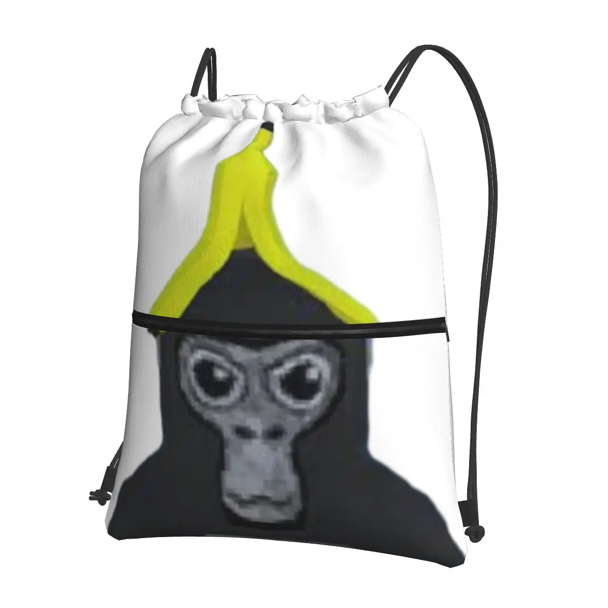 Gorilla Tag Monkey With Banana Portable Backpacks Drawstring Bag Drawstring Bundle Pocket Shoes Bags For School Students