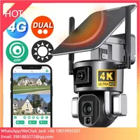PTZ 4MP 4G 4K HD 10X Zoom Wireless Outdoor Solar Powered Security IP Human Track 8MP Dual Lens CCTV WIFI 4g Solar Ptz Camera