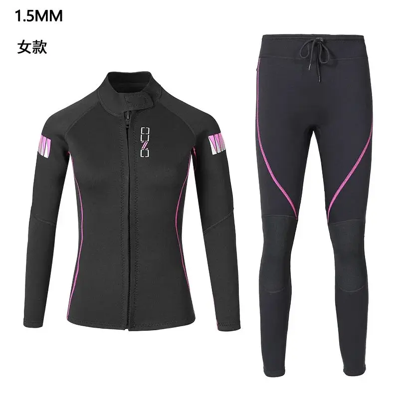 1.5mm Outdoor Surfing Fishing & Hunting Wetsuit Men Women Underwater World Viewing Split Wetsuit Long Sleeve Long Pants Wetsuit