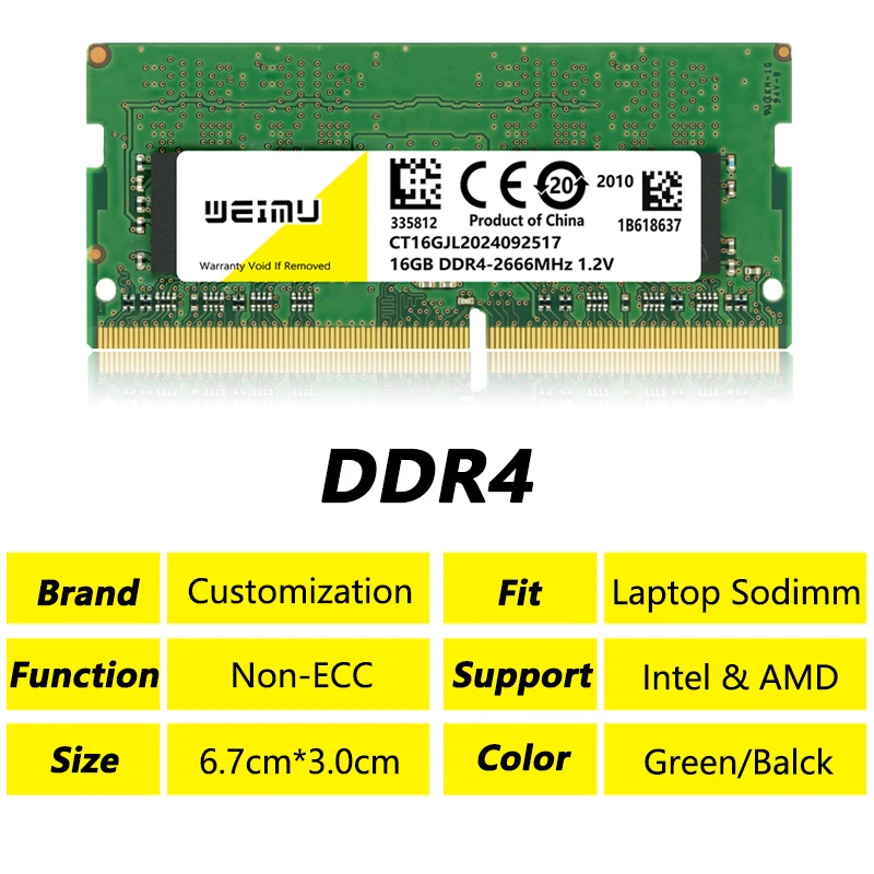 DDR4 4GB 8GB 16GB Laptop Memoria Ram 2133 2400 2666 3200Mhz PC4 1.2V 260Pin 17000 19200 21300 Sodimm Notebook DDR4 Memory RAM