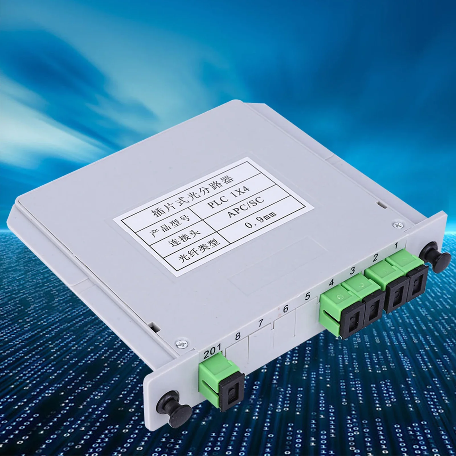 Módulo divisor de fibra óptica PLC monomodo SC APC divisor óptico de hoja 1X4