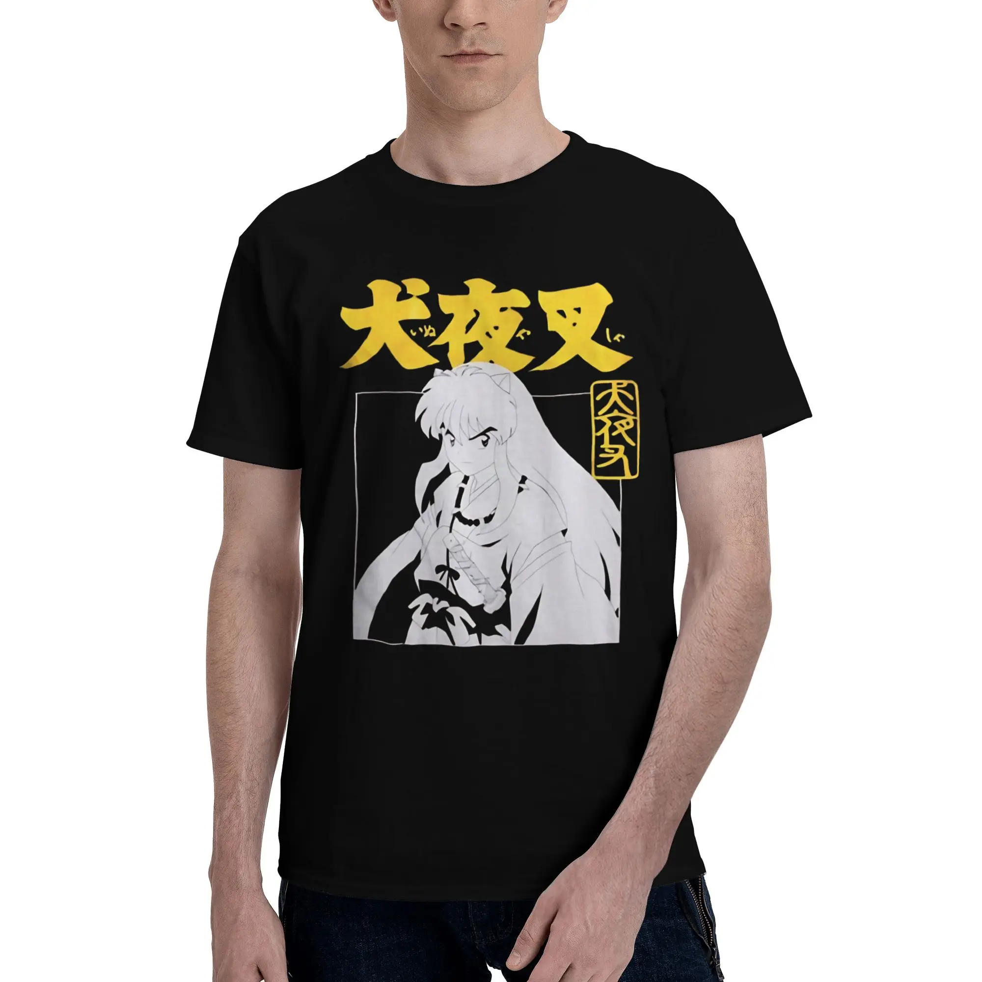 blade of the half demon  Funny 100% Cotton T-Shirt Bandai Inuyasha Tops Tees For Men