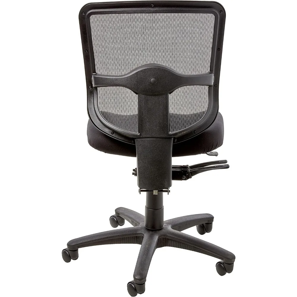 كرسي مهام خلفي مريح من Office Star مع تعديل ارتفاع خلفي بسقاطة وتحكم مزدوج الوظيفة، بدون ذراع، خالي من الفحم