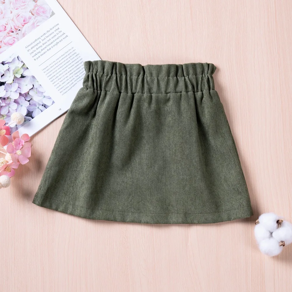 Summer Baby Girl Fashion Solid Skirts Bow Button Decorative Casual Short Skirt Cute Sweet Soft Versatile Mini Skirts