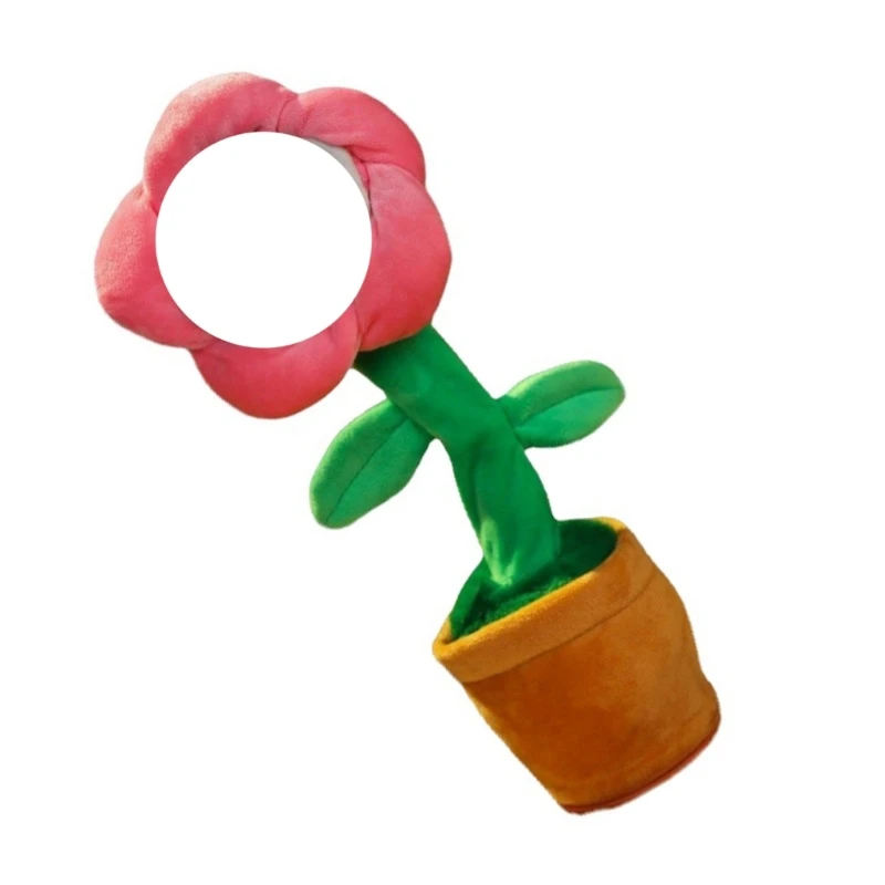 

Anthropomorphic Flower Sculpture With Speaking Dancing Functions In Rose Yellow 15UB