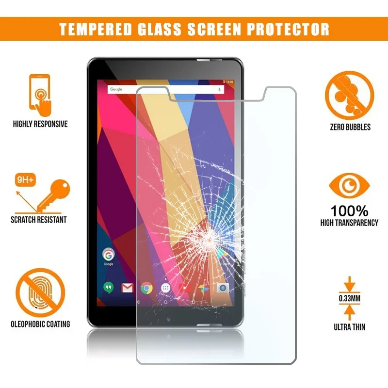 

Tablet Tempered Glass Protector Film Cover for Argos Alba 8 Inch Anti-Scratch Explosion-Proof Anti-shock Protector Screen 9H