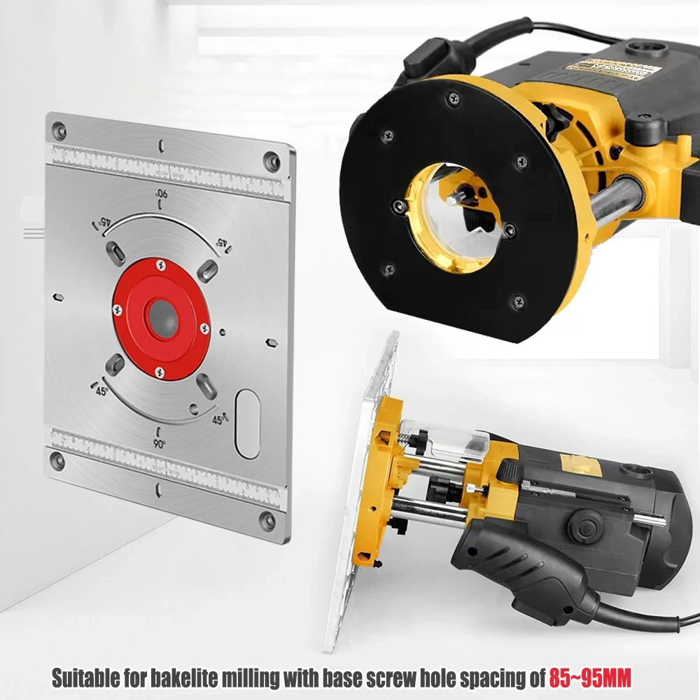 Electric Wood Milling Trimming Machine Flip Plate Guide Table Aluminum Router Table Insert Plate for Woodworking Work Bench