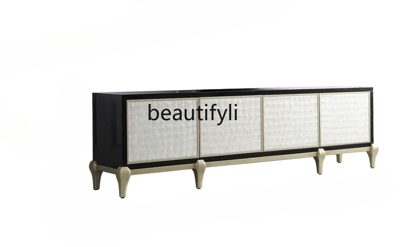 

New Chinese Style TV Cabinet and Tea Table Combination Living Room Audiovisual Cabinet Floor Cabinet Modern Minimalist Cabinet