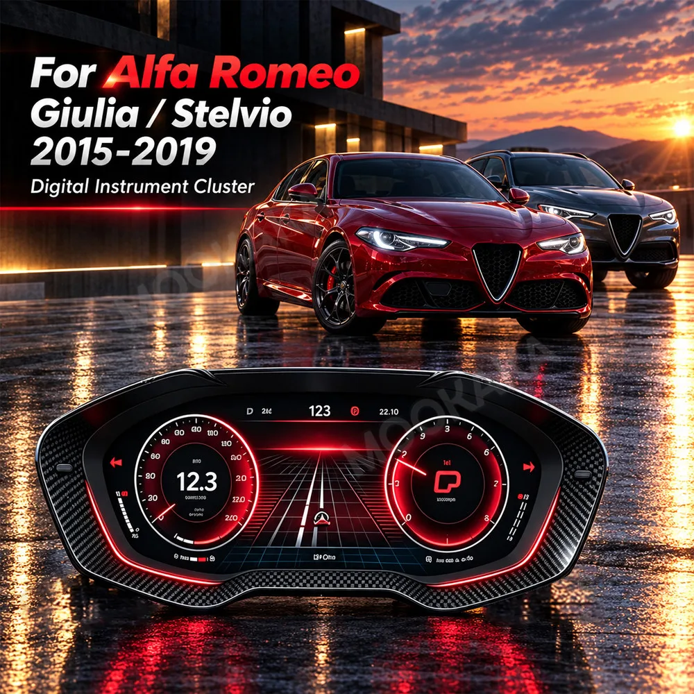 For Alfa Romeo Giulia Stelvio 2015-2019 Car Digital Instrument Cluster Dashboard Meter Virtual Cockpit Speedometer LCD Head Unit