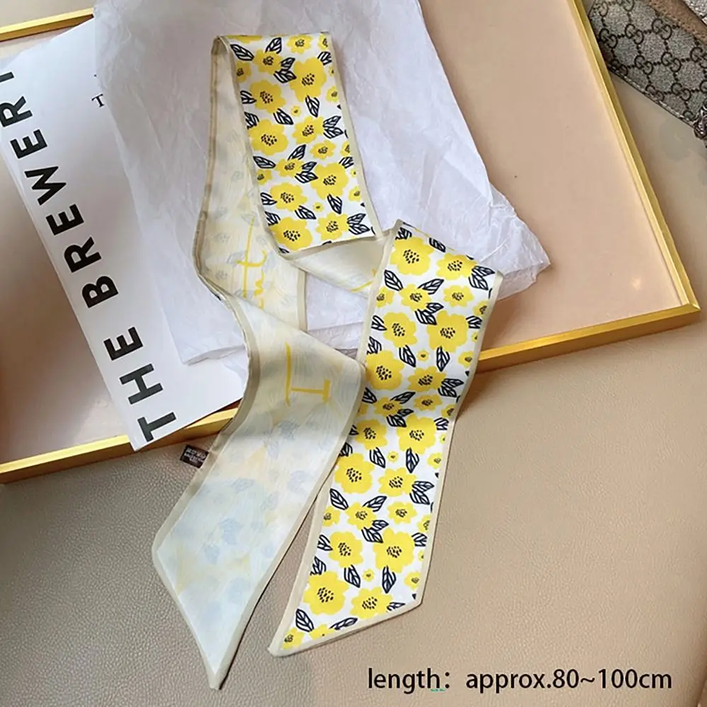 女性と女の子のためのフランスの牧歌的なスタイルのヘアタイ、ピンクの梅の花のシルクスカーフ、ヘッドバンドバッグ、バッグストラップアクセサリー、エレガント