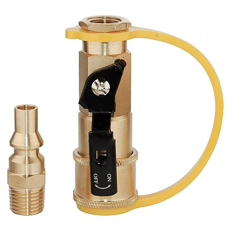 RV Propane Quick Adapter Brass Adapter For Propane Hose, Propane Or Natural Gas 1/4Inch Quick Adapter Or Disconnect Kit