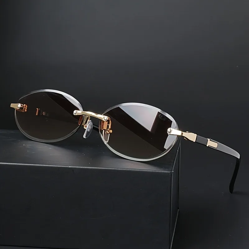 Rahmenlose, modische, ovale Brille mit kleinem Rahmen, geeignet für den täglichen Gebrauch von Männern und Frauen – Detail 2