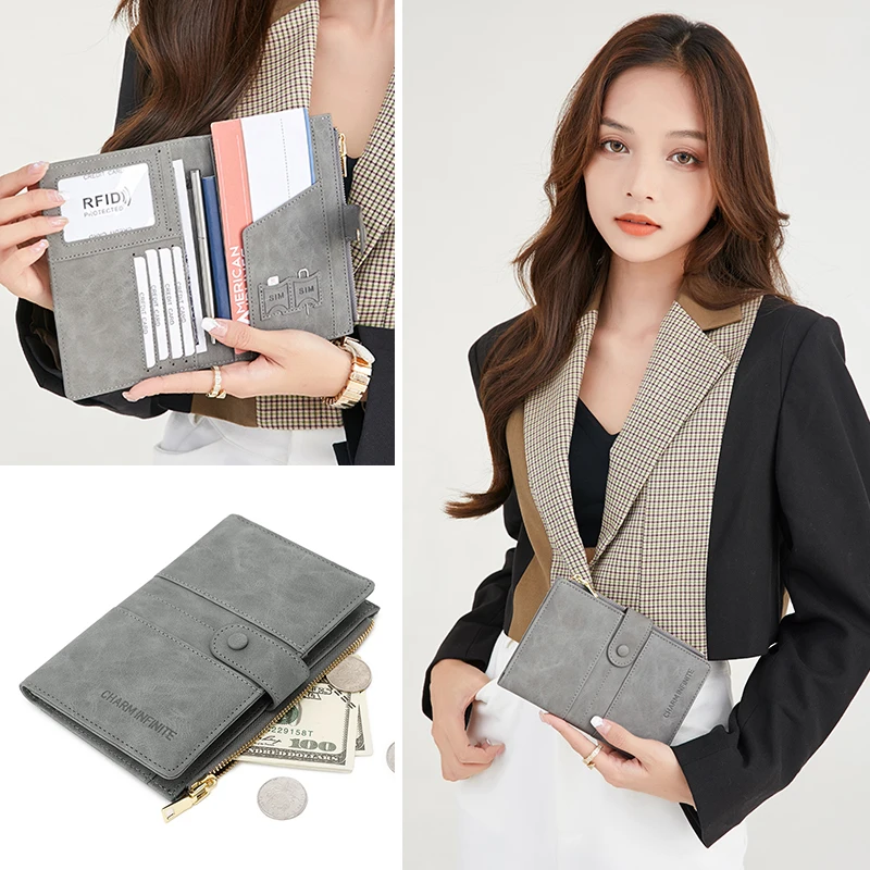 New RFID Retro Passport Case Holder Fashionable Multi functional ID Card Bank Card Passport Bag Travel Accessories