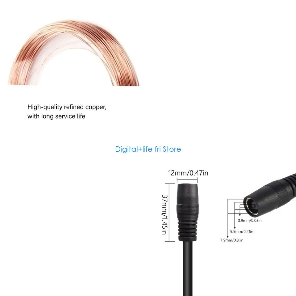 E06D High Efficiency Solar Extension Cord 16.4Feet 14AWG DC7909 Copper Power Cable For Portable Power Stations Outdoor Use