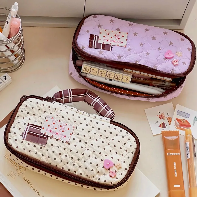 Heart Shaped Handle Pencil Case Cute Ins Style Primary School Student Pencil Bag Pencil Box