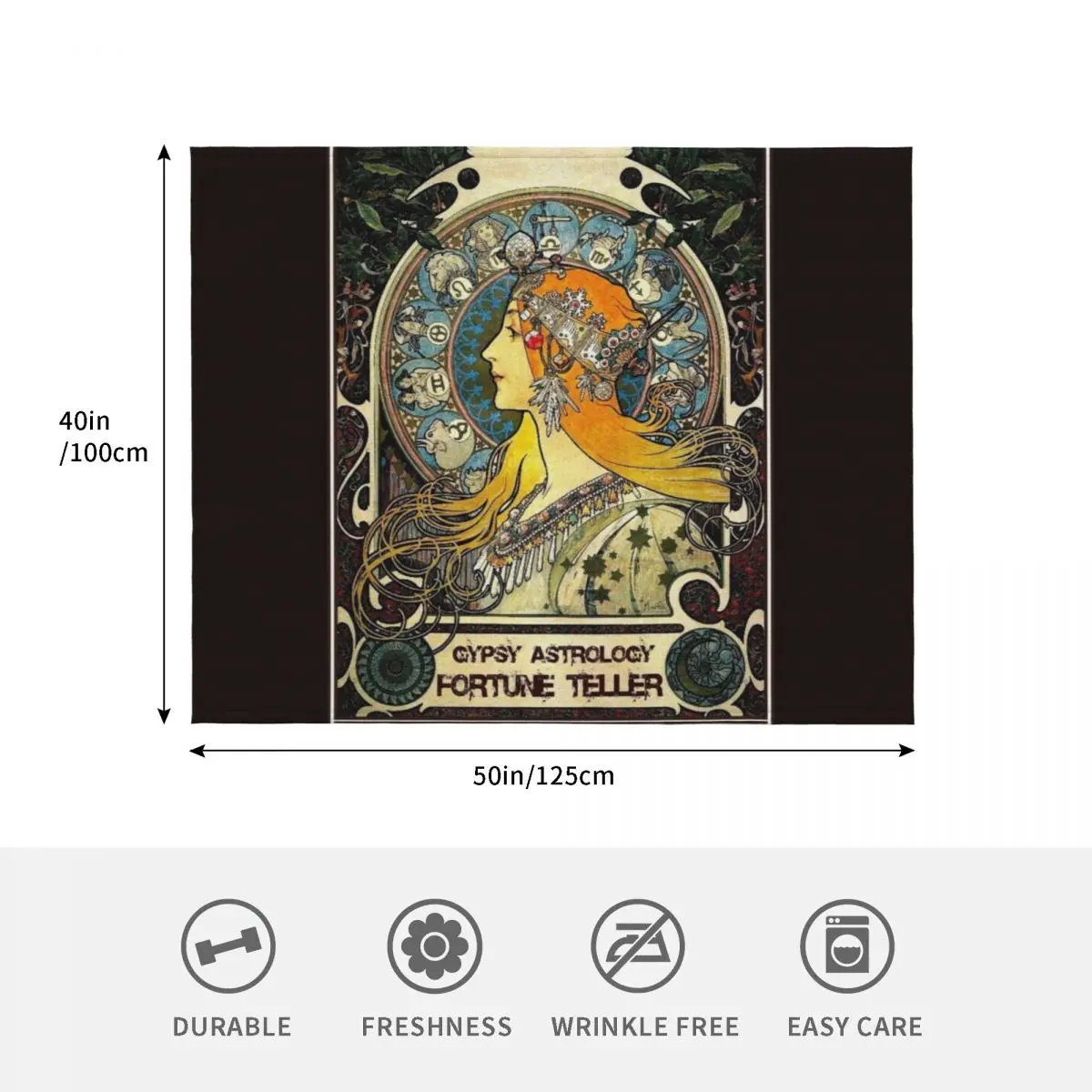 علم التنجيم الغجر؛ بطانية كلاسيكية مطبوعة على شكل عراف الحظ، سرير حراري عصري لفرن السفر لبطانيات الأطفال