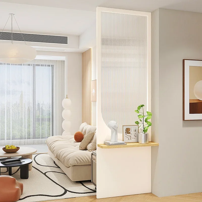 glass screen hook, bedroom toilet block, solid wood entrance, living room is facing the entrance door partition