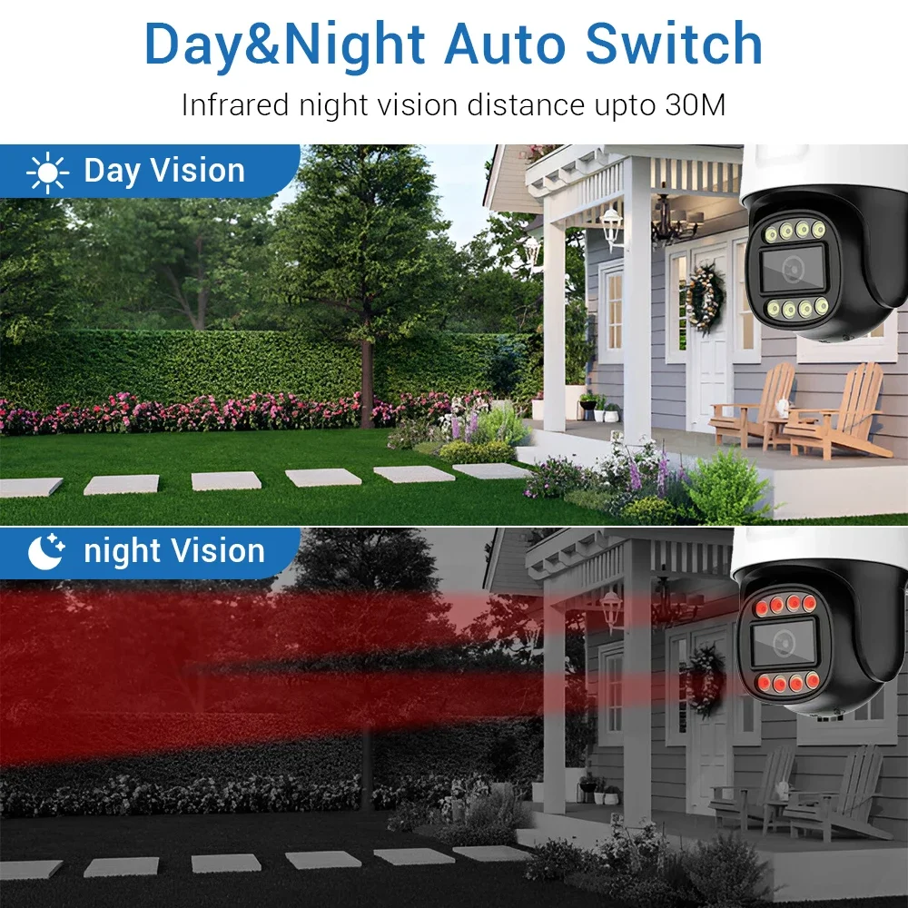 2-Pack 2MP CCTV AHD PTZ Camera with Full Color Night Vision, UTC Coaxial Control & TVI/CVI 4in1 Compatibility