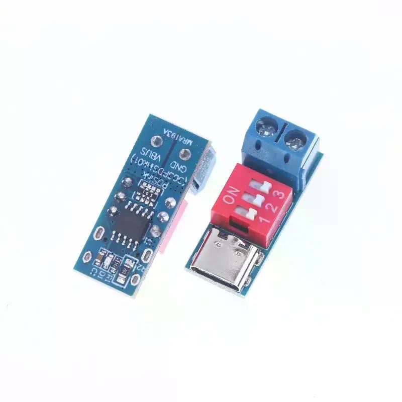 1/2/5Pcs 5-20V Adjustable PD Trigger Module Blue PD Fast Charging Test Board USB Type-C 100W Power Supply Tester