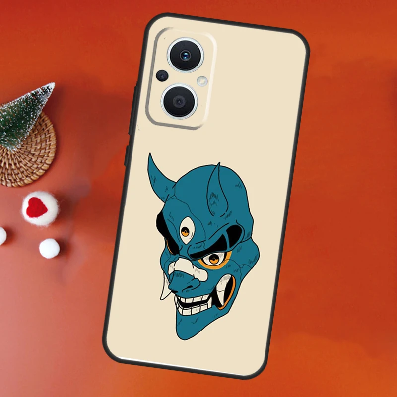 Custodia giapponese Oni Hannya Demon Mask per OPPO Trova X5 X6 X8 X9 Pro OPPO Reno 8T 7 8 Lite 13F 14F 12F 11F 10 13 14 Pro Cover